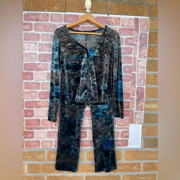 Betsey Johnson vintage set Y2K velour 2 piece size L/M - Picture 3 of 17